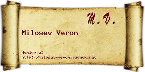 Milosev Veron névjegykártya
